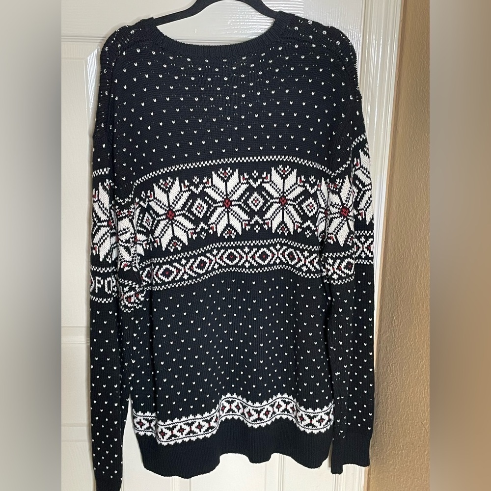 Polo by Ralph Lauren Mens Black Fair Isle Crew Neck Sweater - Picture 4 of 9